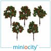 076-704 Red Fruit Trees (Pack of 5) OO Gauge 1:76 Scale Scenery