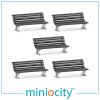 076-707 Station Benches - Black (Pack of 5) OO Gauge 1:76 scale