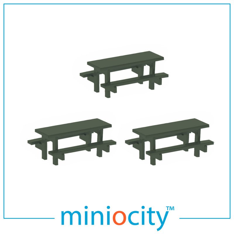 076-700 Picnic Tables (Pack of 3) OO Gauge 1:76 Scale