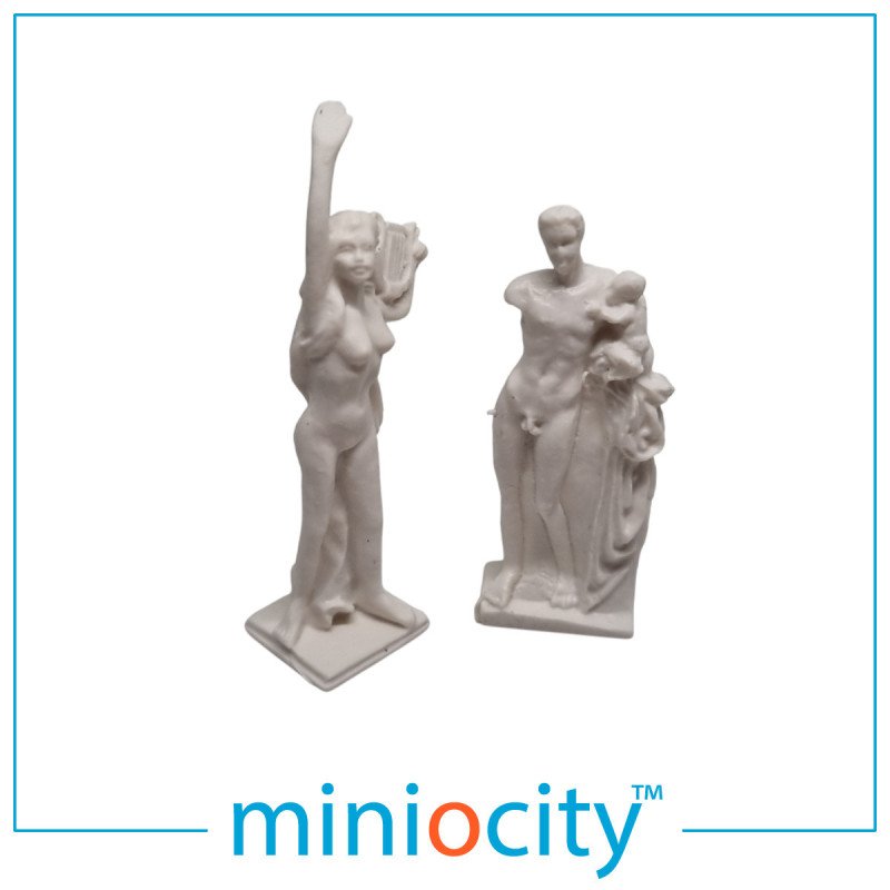 076-720 Garden Statues - Man & Woman - OO Gauge 1:76 scale