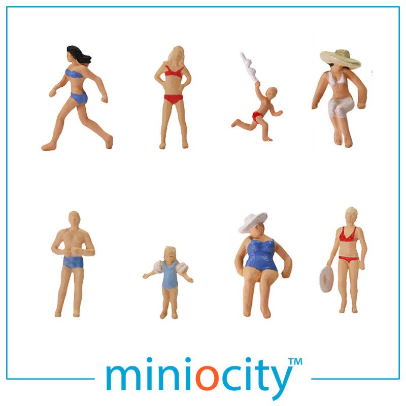 076-510 Premium Bathing Figures (Pack of 8) OO Gauge 1:76 Scale Figures